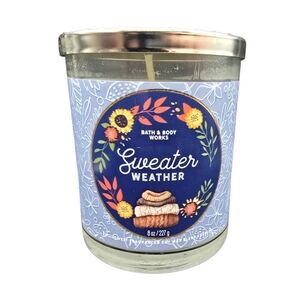 NEW! Bath & Body Works Sweater Weather Single Wick 8oz Candle Cozy Comforting